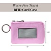 image:imageRFID Card Case  Lightweight 5x35 Wallet with KeyringHibiscus Pink