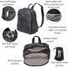 image:imageSecurtex AntiTheft Getaway Backpack  94x13x5 Travel Safe Bag wLocking Zippers SlashResistant RFIDMidnight Blossom Print