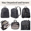 image:imageSecurtex AntiTheft Getaway Backpack  94x13x5 Travel Safe Bag wLocking Zippers SlashResistant RFIDMidnight Blossom Print