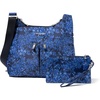 image:imageBaggallini Crossbody Travel Bag 11x85 Lightweight Waterresistant Nylon HandbagInk Hydrangea