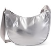 image:imageBaggallini Swift Crescent Crossbody Bag for Women  Lightweight 12x8 Travel Purse HandbagSilver Metallic