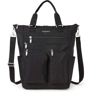 image:imageBaggallini All Set 3 in 1 Tote Backpack  15x105 Lightweight Travel Bag wRFID Phone WristletBlack