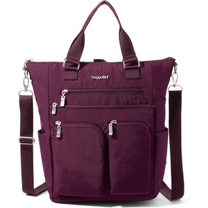 image:imageBaggallini All Set 3 in 1 Tote Backpack  15x105 Lightweight Travel Bag wRFID Phone WristletMulberry