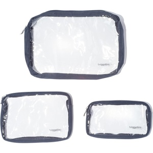 image:imageBaggallini Clear Travel PouchesFrench Navy