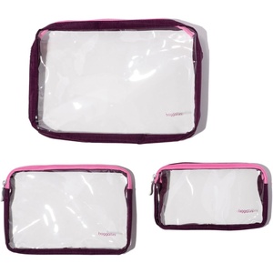 image:imageBaggallini Clear Travel PouchesMulberry Color Block