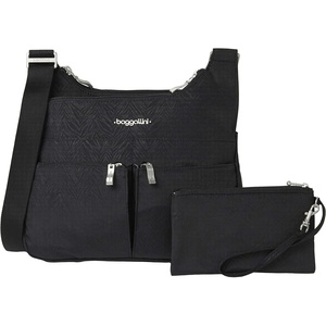 image:imageBaggallini Crossbody Travel Bag 11x85 Lightweight Waterresistant Nylon HandbagBlack Zebra