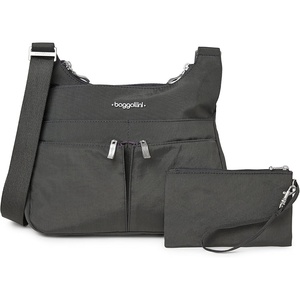 image:imageBaggallini Crossbody Travel Bag 11x85 Lightweight Waterresistant Nylon HandbagCharcoal