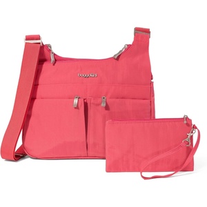 image:imageBaggallini Crossbody Travel Bag 11x85 Lightweight Waterresistant Nylon HandbagFlamingo