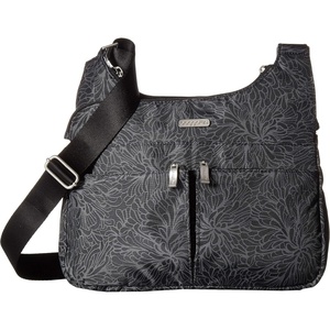 image:imageBaggallini Crossbody Travel Bag 11x85 Lightweight Waterresistant Nylon HandbagMidnight Blossom Print