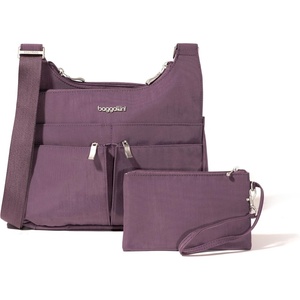 image:imageBaggallini Crossbody Travel Bag 11x85 Lightweight Waterresistant Nylon HandbagMisty Purple