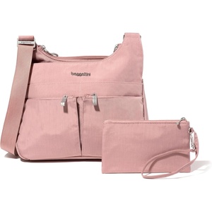 image:imageBaggallini Crossbody Travel Bag 11x85 Lightweight Waterresistant Nylon HandbagWoodrose