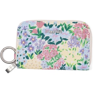 image:imageBaggallini Deluxe Card Case  Lightweight 55x33 RFID Protected Womens Wallet Card HolderMeadow Print