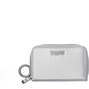 image:imageBaggallini Deluxe Card Case  Lightweight 55x33 RFID Protected Womens Wallet Card HolderSilver Metallic