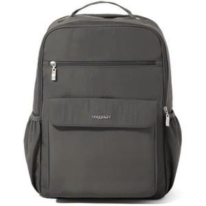 image:imageBaggallini Everyday Laptop Backpack  11x155 Lightweight WaterRepellent Nylon Travel Bag wPadded Laptop Sleeve amp RFIDCharcoal