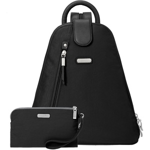 image:imageBaggallini Metro Backpack with RFID Phone Wristlet  9x11 Convertible Sling Bag for Women with Adjustable Shoulder StrapsBlack