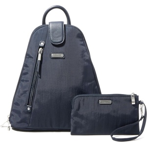 image:imageBaggallini Metro Backpack with RFID Phone Wristlet  9x11 Convertible Sling Bag for Women with Adjustable Shoulder StrapsFrench Navy