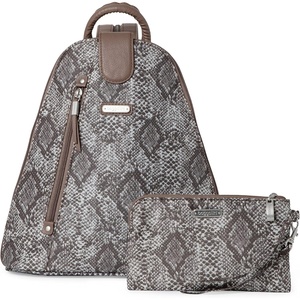 image:imageBaggallini Metro Backpack with RFID Phone Wristlet  9x11 Convertible Sling Bag for Women with Adjustable Shoulder StrapsTan Python