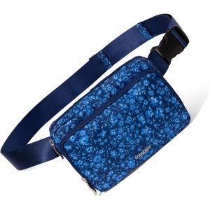 image:imageBaggallini Modern Belt Bag 5x8 Travel Fanny Pack Sling Bag Waistpack wRFID Card Holder Waterresistant Crossbody BagNavy Petal
