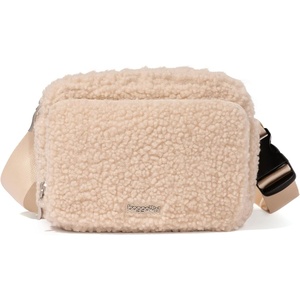 image:imageBaggallini Modern Belt Bag 5x8 Travel Fanny Pack Sling Bag Waistpack wRFID Card Holder Waterresistant Crossbody BagWinter White Faux Sherpa