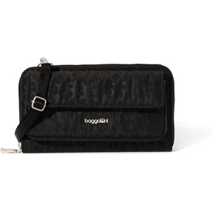 image:imageBaggallini Rfid Phone Wallet CrossbodyBlack Cheetah Emboss