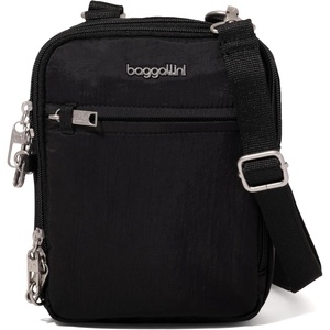 image:imageBaggallini Securtex Antitheft Mini Everything Crossbody Bag 63x825 Rfid Locking Zippers amp Cutresistant StrapBlack