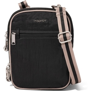image:imageBaggallini Securtex Antitheft Mini Everything Crossbody Bag 63x825 Rfid Locking Zippers amp Cutresistant StrapBlackNeutral
