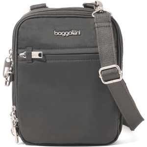 image:imageBaggallini Securtex Antitheft Mini Everything Crossbody Bag 63x825 Rfid Locking Zippers amp Cutresistant StrapCharcoal