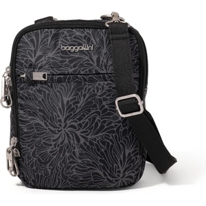 image:imageBaggallini Securtex Antitheft Mini Everything Crossbody Bag 63x825 Rfid Locking Zippers amp Cutresistant StrapMidnight Blossom Print