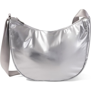 image:imageBaggallini Swift Crescent Crossbody Bag for Women  Lightweight 12x8 Travel Purse HandbagSilver Metallic