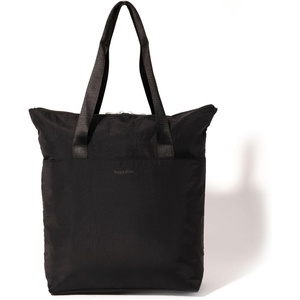 image:imageBaggallini Swift Tote Bag for Women  Lightweight 12x16 Nylon Zipped Travel Carry On Bag wLuggage SleeveBlite Black