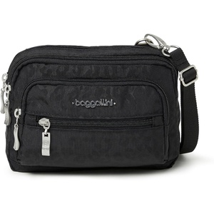 image:imageBaggallini Triple Zip Small Crossbody Bag for Women  Lightweight Convertible Fanny Pack Belt BagBlack Cheetah