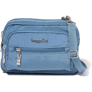 image:imageBaggallini Triple Zip Small Crossbody Bag for Women  Lightweight Convertible Fanny Pack Belt BagCornflower
