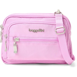 image:imageBaggallini Triple Zip Small Crossbody Bag for Women  Lightweight Convertible Fanny Pack Belt BagHibiscus Pink