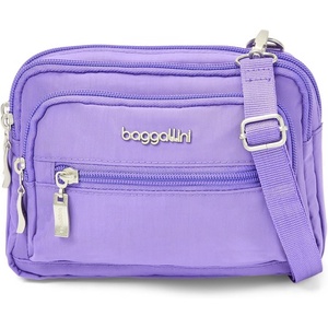 image:imageBaggallini Triple Zip Small Crossbody Bag for Women  Lightweight Convertible Fanny Pack Belt BagLavender Surf
