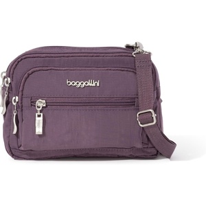 image:imageBaggallini Triple Zip Small Crossbody Bag for Women  Lightweight Convertible Fanny Pack Belt BagMisty Purple