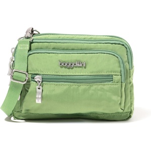 image:imageBaggallini Triple Zip Small Crossbody Bag for Women  Lightweight Convertible Fanny Pack Belt BagMoss