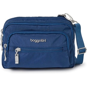 image:imageBaggallini Triple Zip Small Crossbody Bag for Women  Lightweight Convertible Fanny Pack Belt BagPacific