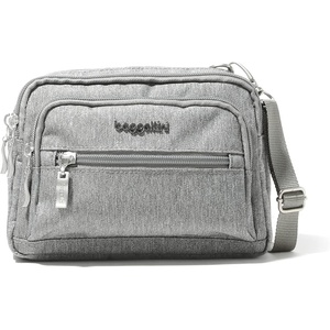 image:imageBaggallini Triple Zip Small Crossbody Bag for Women  Lightweight Convertible Fanny Pack Belt BagStone