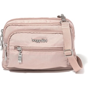 image:imageBaggallini Triple Zip Small Crossbody Bag for Women  Lightweight Convertible Fanny Pack Belt BagWoodrose