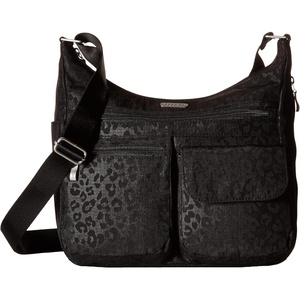 image:imageBaggallini womens Everywhere Bagg Crossbody Women 11x9 Lightweight Nylon Hobo Waterresistant Travel Bag WRfidBlack Cheetah Eemboss