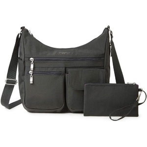 image:imageBaggallini womens Everywhere Bagg Crossbody Women 11x9 Lightweight Nylon Hobo Waterresistant Travel Bag WRfidCharcoal