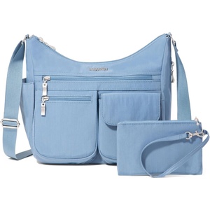 image:imageBaggallini womens Everywhere Bagg Crossbody Women 11x9 Lightweight Nylon Hobo Waterresistant Travel Bag WRfidCornflower