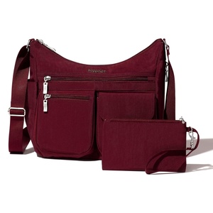 image:imageBaggallini womens Everywhere Bagg Crossbody Women 11x9 Lightweight Nylon Hobo Waterresistant Travel Bag WRfidDark Cherry