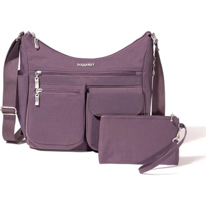 image:imageBaggallini womens Everywhere Bagg Crossbody Women 11x9 Lightweight Nylon Hobo Waterresistant Travel Bag WRfidMisty Purple