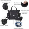 image:image3in1 Convertible Backpack Tote Handbag  15x12 Lightweight Travel Bag w RFID Phone WristletBlack
