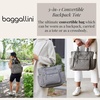 image:image3in1 Convertible Backpack Tote Handbag  15x12 Lightweight Travel Bag w RFID Phone WristletSterling Shimmer