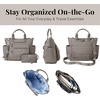 image:image3in1 Convertible Backpack Tote Handbag  15x12 Lightweight Travel Bag w RFID Phone WristletSterling Shimmer