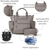 image:image3in1 Convertible Backpack Tote Handbag  15x12 Lightweight Travel Bag w RFID Phone WristletSterling Shimmer