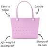 image:imageBaggallini Breeze Tote  9x18 Lightweight Washable Shoulder Bag  EVA Durable Beach BagEva Hibiscus Pink