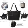 image:imageBaggallini Carryall Tote  Lightweight Nylon Zipper Top Weekender Travel Beach Bag wLuggage SleeveBlack